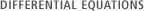 Differential Equations