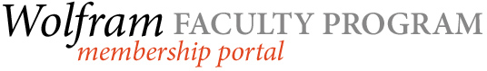 Wolfram Faculty Program Membership Portal
