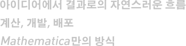 아이디어에서 결과로의 자연스러운 흐름: 계산, 개발, 배포 Mathematica만의 방식