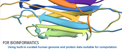 For Bioinformatics&mdash;Using built-in curated human genome and protein data suitable for computation