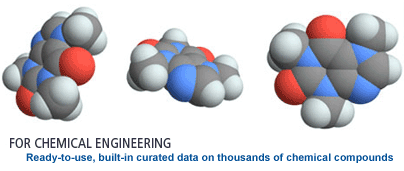 For Chemical Engineering&mdash;Ready-to-use, built-in curated data on thousands of chemical compounds