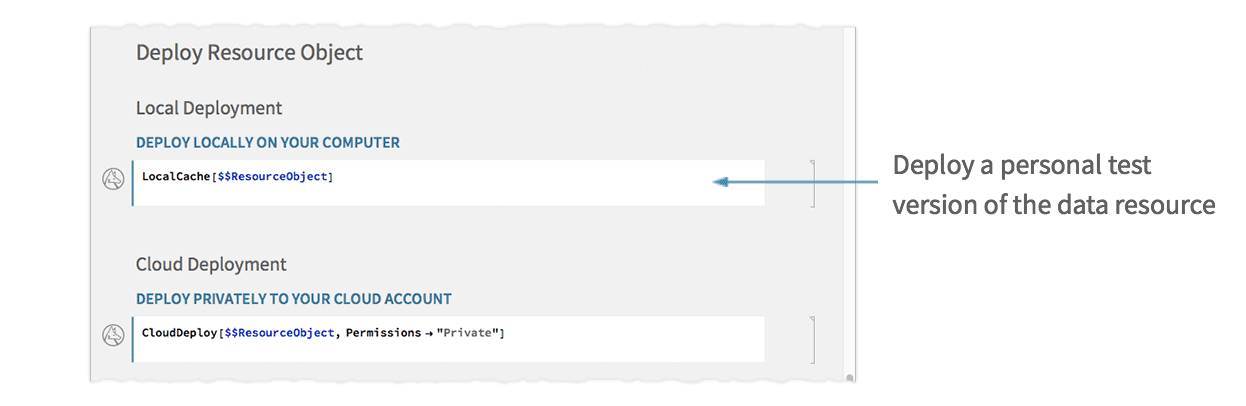 Deploy a personal test version of the data resource