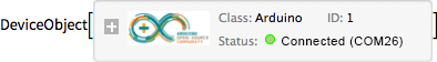 {{This returns a DeviceObject that you may use for communicating with the Arduino.}}