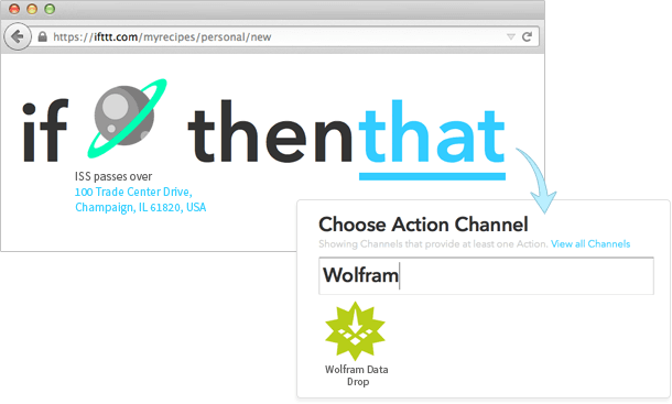 트리거가 활성화되었을 때 Wolfram Data Drop을 Action Channel로 추가할 수 있습니다.