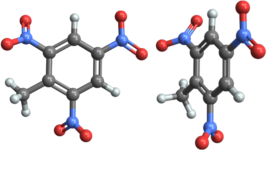 Molecular 3D plot of trinitrotoluene
