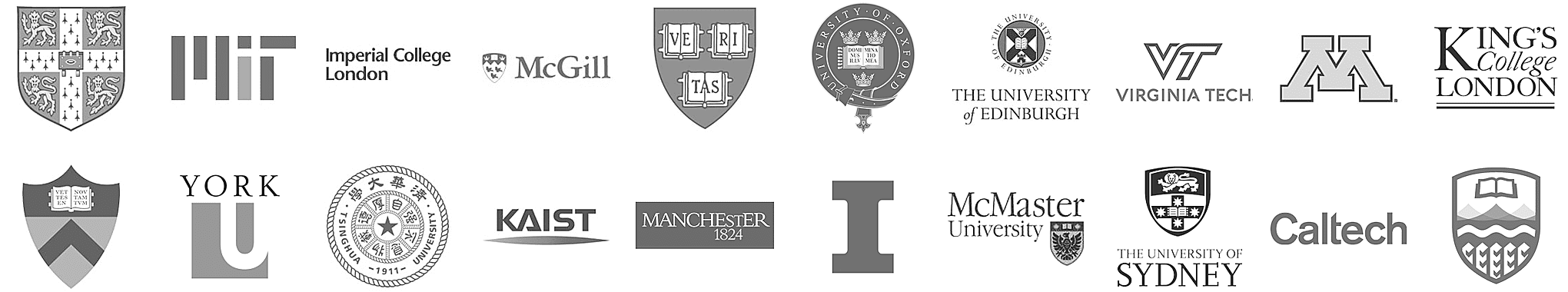 University logos from top universities around the world