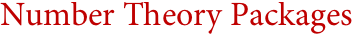 Number Theory Packages Number Theory Packages