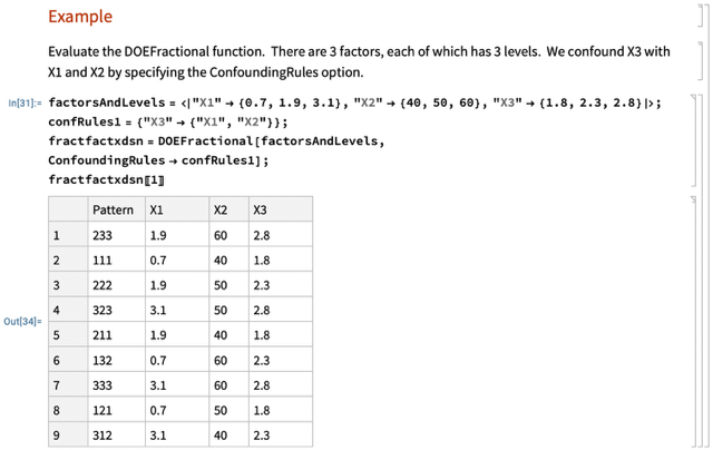 Fractional factorial design