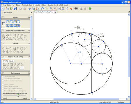 Archimedes' twins in Geometry Expressions