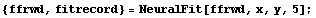 {ffrwd, fitrecord} = NeuralFit[ffrwd, x, y, 5];